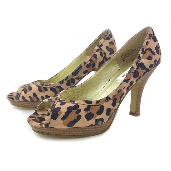 Steve Madden Pumps Leopard Print Open Toe 7.5 - Picture 1 of 8